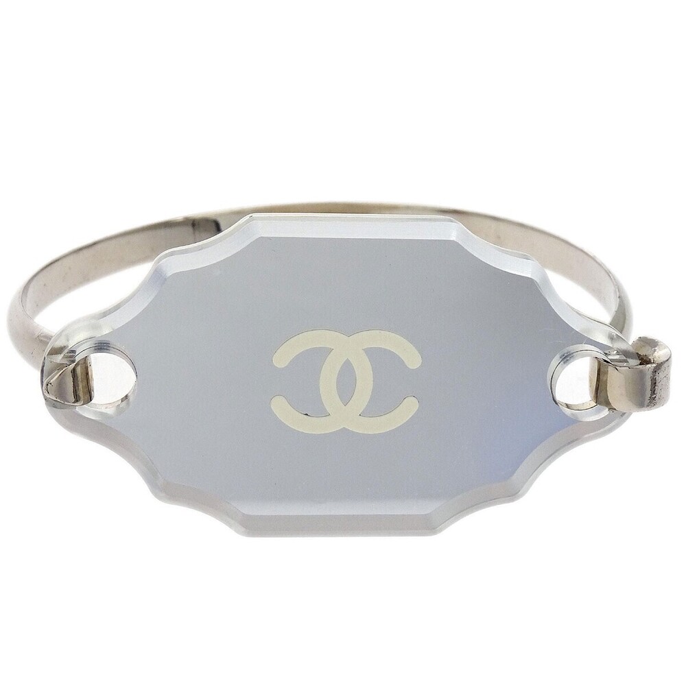 Chanel CC Logo Mirror Bangle Metal and Plastic